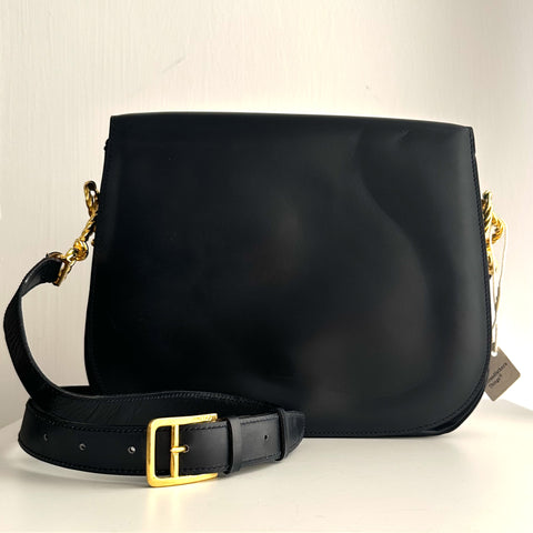 CEL13 Celine navy box shoulder bag