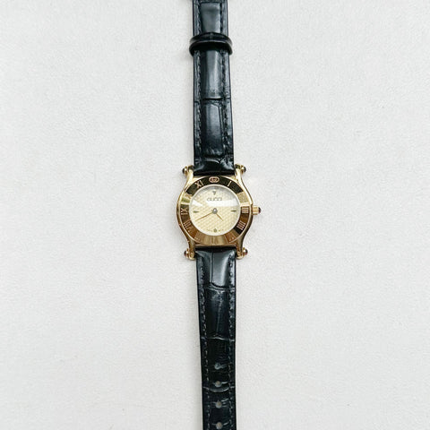 I - GUCCI5 - Gucci 6500L 0046368 GP & leather QZ Champagne