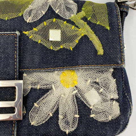 FENDNMB, Fendi Denim Flower Mamma Baguette
