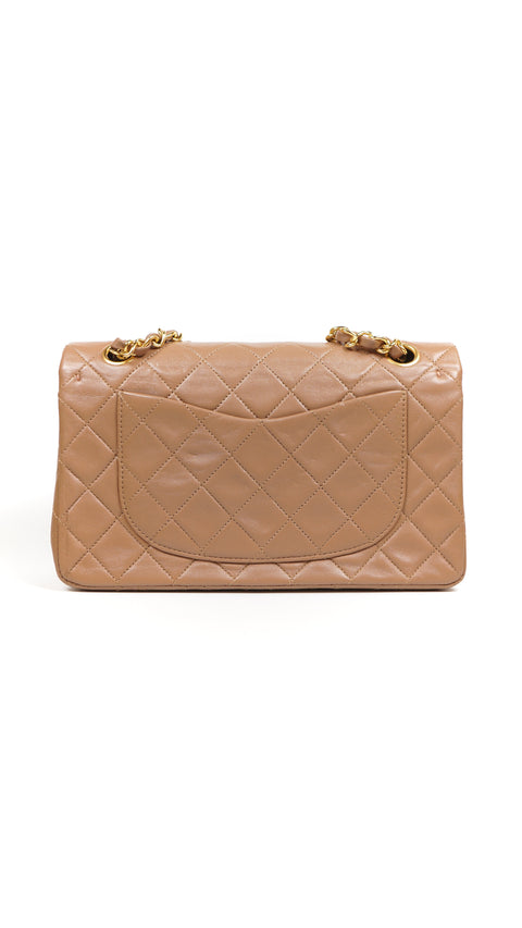 Aleksander, 1 series small classic flap taupe grey lambskin with seal and card