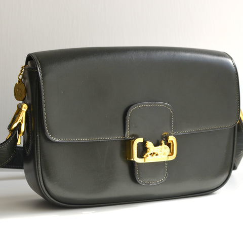 Alia vintage Celine horse carriage dark green box leather