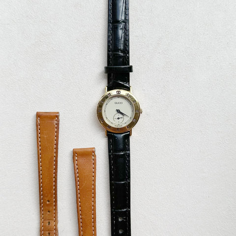 H - GUCCI4 - Gucci 3000.2.L 0450663 GP & leather QZ Ivory