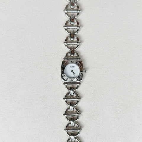 F - GUCCI2 - Gucci Horsebite 6400L 0084075 SS QZ White