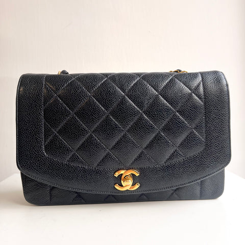 Elia, 2 Series Medium Navy Diana Caviar with seal only