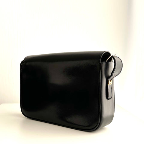 CEL14 Celine Navy Box Shoulder with Horse Carriage Grommets