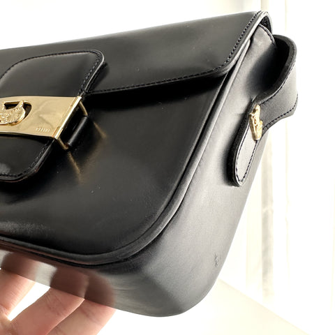 CEL14 Celine Navy Box Shoulder with Horse Carriage Grommets