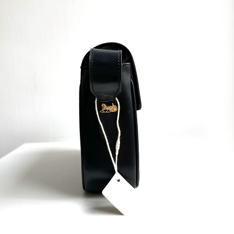 CEL14 Celine Navy Box Shoulder with Horse Carriage Grommets