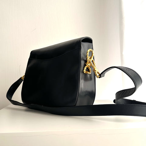 CEL13 Celine navy box shoulder bag