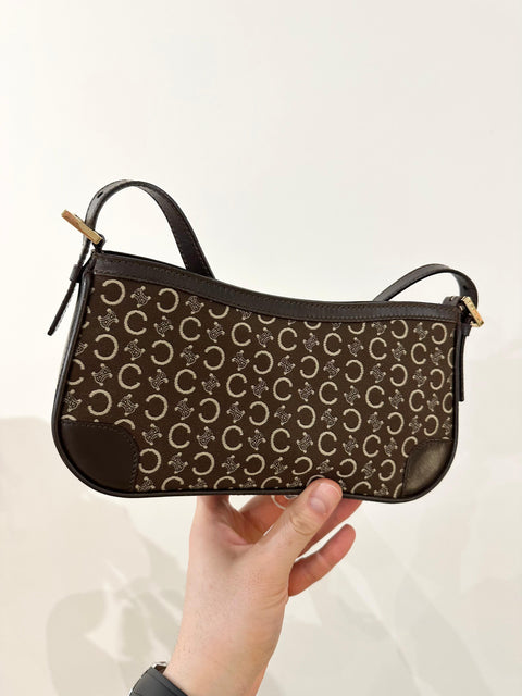 CELBRWN Celine Macadam C Logos Brown Canvas and Leather GHW
